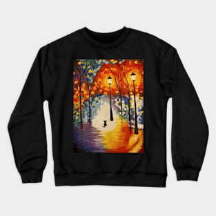 Stray Cat at Night Crewneck Sweatshirt